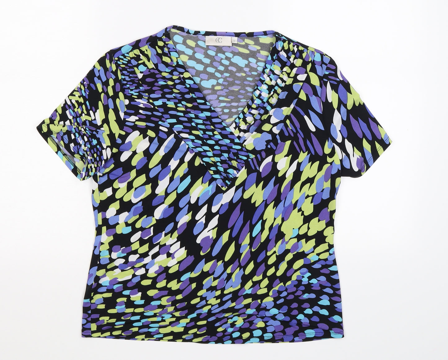 CC Womens Purple Geometric  Wrap T-Shirt Size M