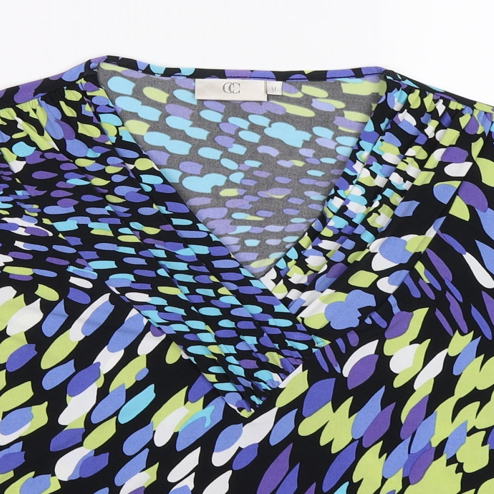 CC Womens Purple Geometric  Wrap T-Shirt Size M