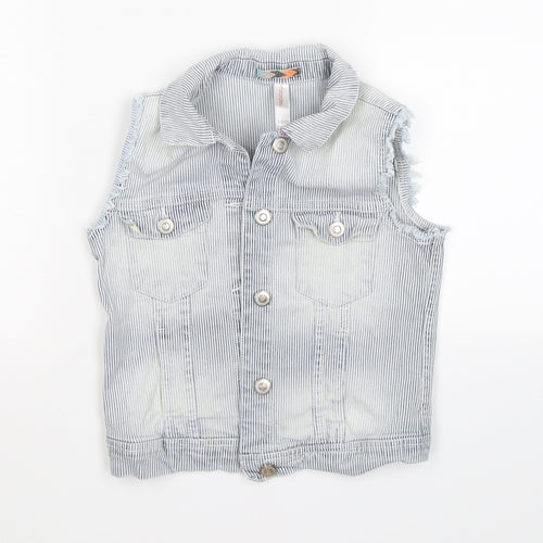 Xhilaration Womens Blue Striped Denim Jacket  Size 6