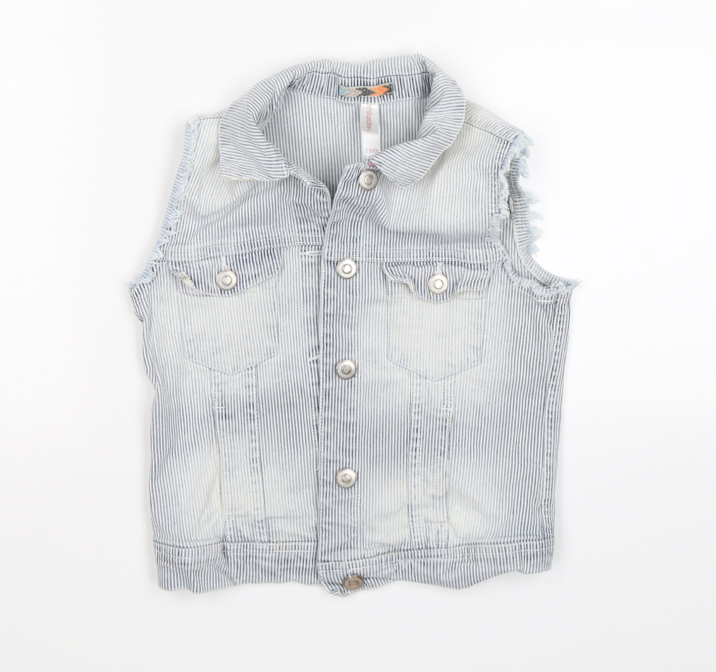 Xhilaration Womens Blue Striped Denim Jacket  Size 6