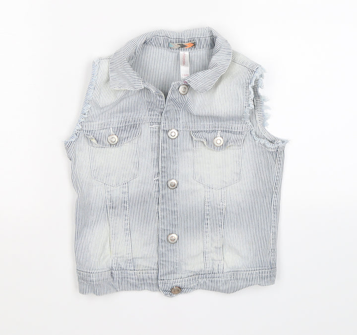 Xhilaration Womens Blue Striped Denim Jacket  Size 6