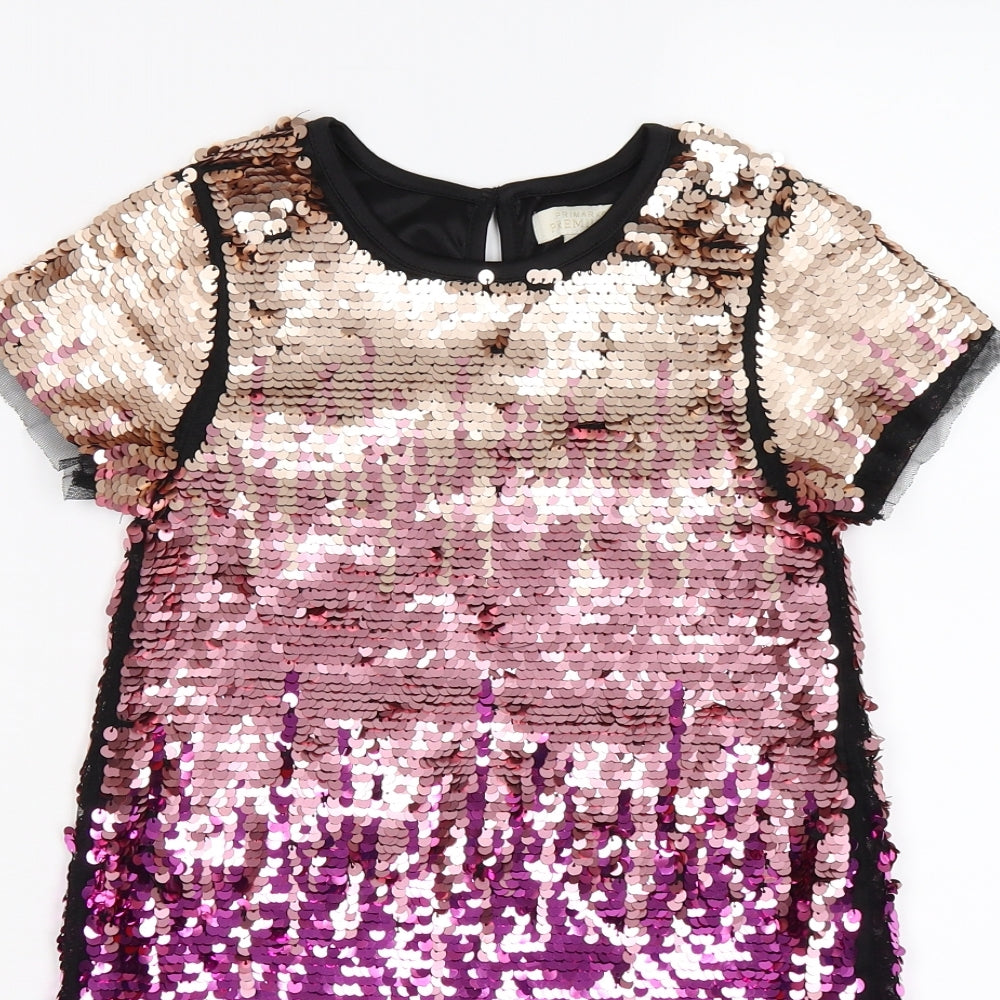 Primark Girls Pink   A-Line  Size 6-7 Years  - Sequins. Ombre