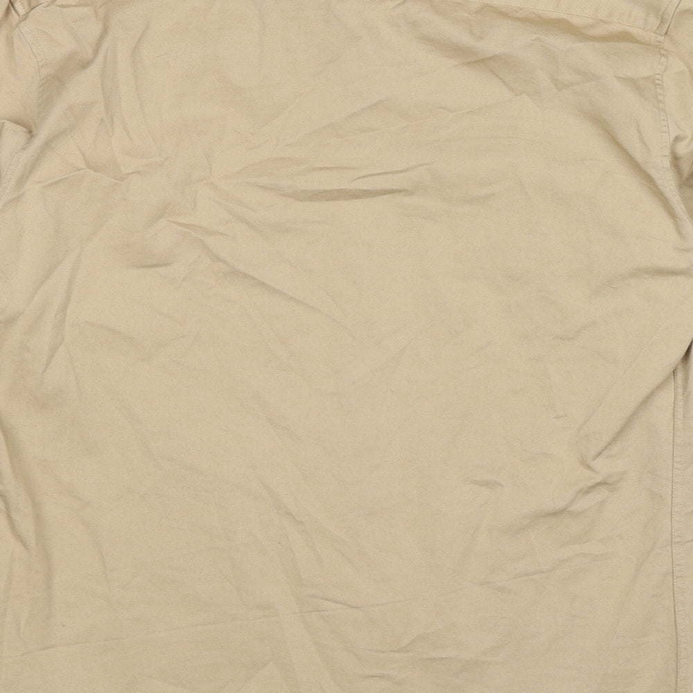Zara Mens Beige  Denim  Button-Up Size M