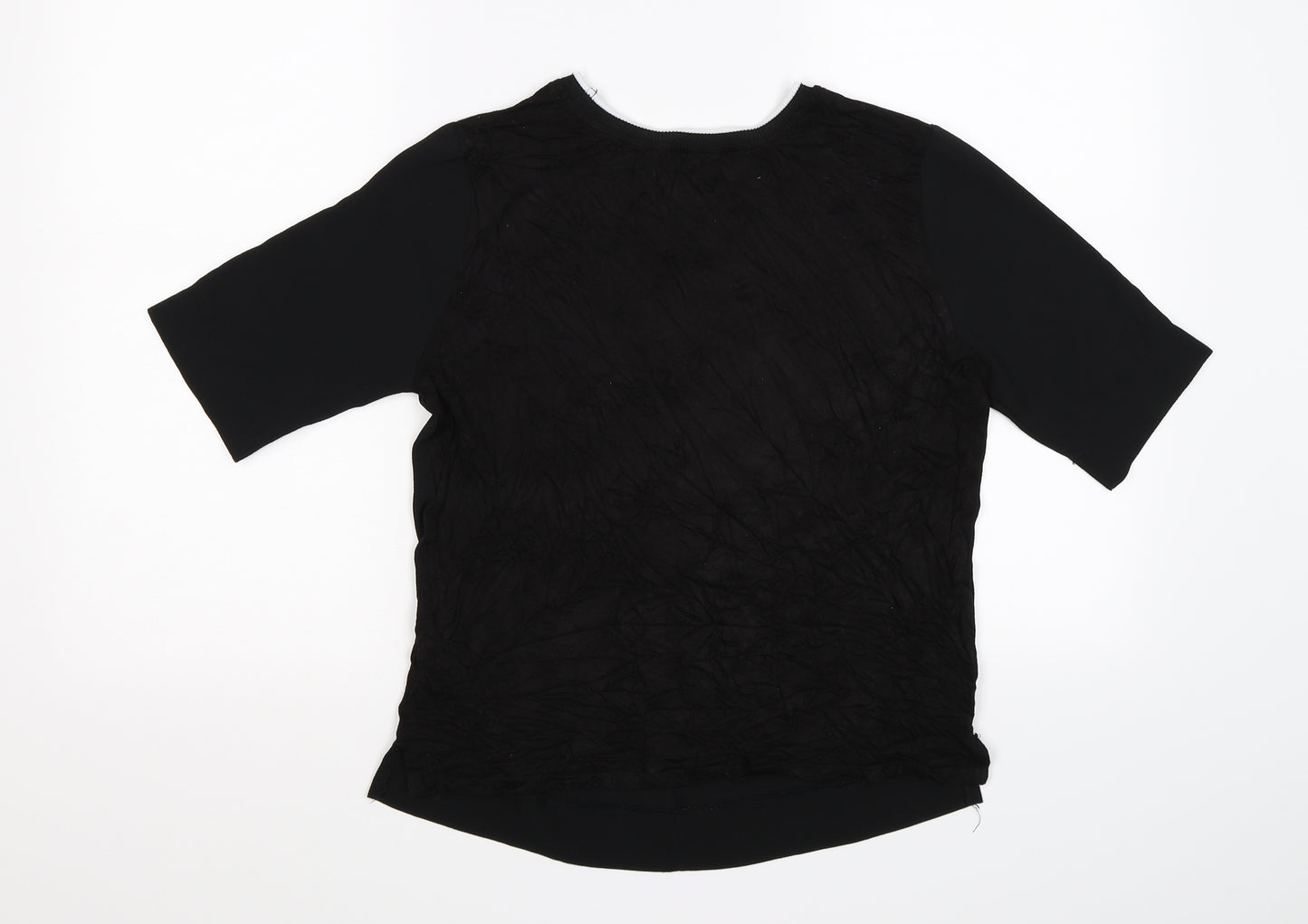 New Look Womens Black  Chiffon Basic T-Shirt Size 10