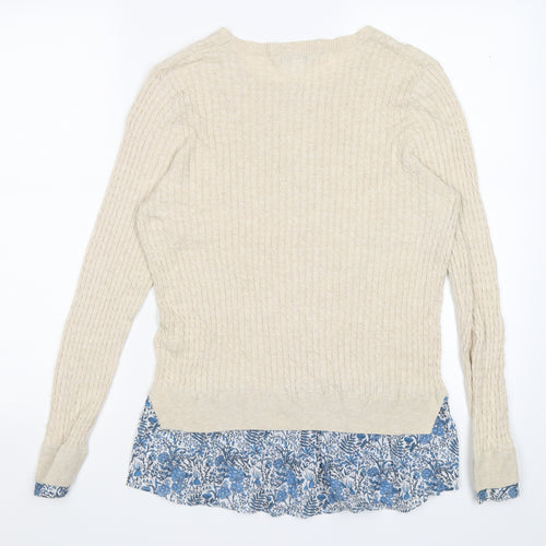 NEXT Womens Beige  Knit Pullover Jumper Size 14  - mock shirt layer