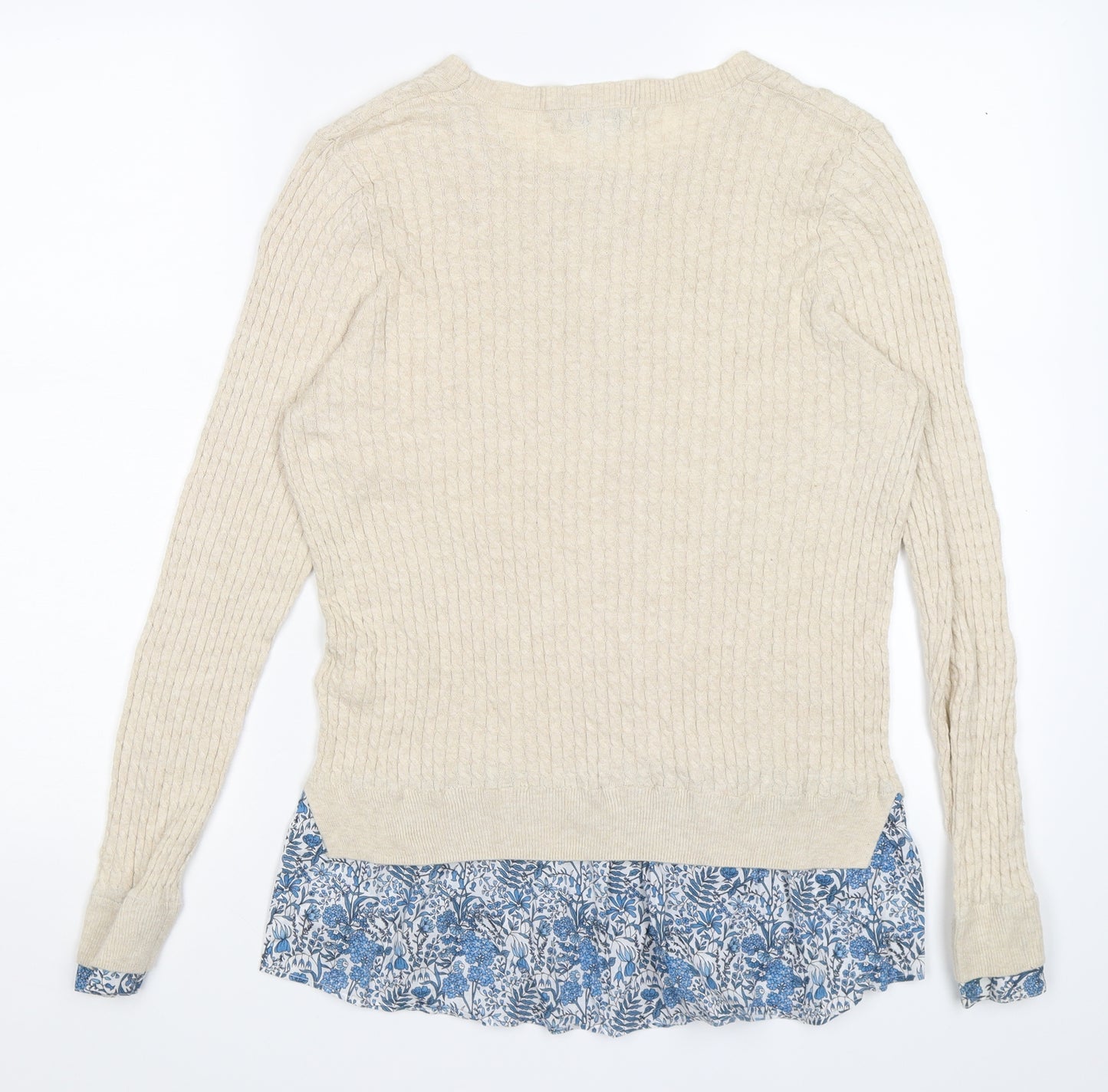 NEXT Womens Beige  Knit Pullover Jumper Size 14  - mock shirt layer