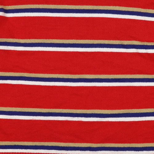 zara man Mens Red Striped Knit Pullover Jumper Size XL