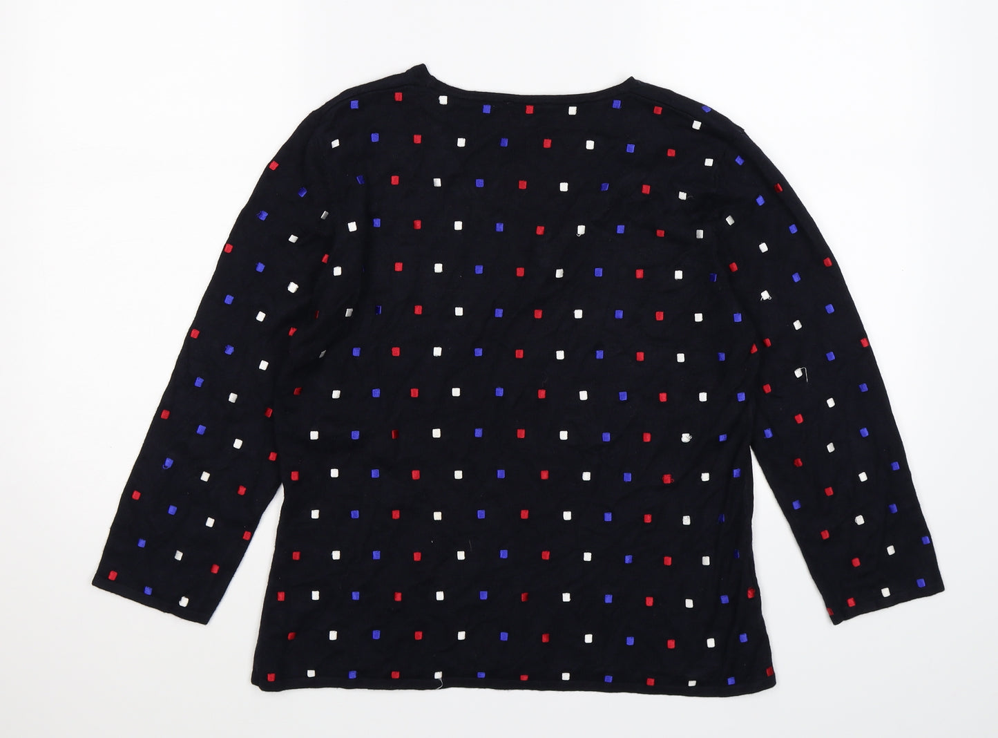 Country Casuals Womens Blue Check Knit Pullover Jumper Size M