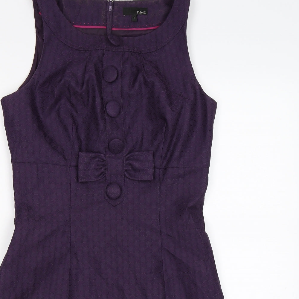 NEXT Womens Purple Polka Dot  Pencil Dress  Size 12