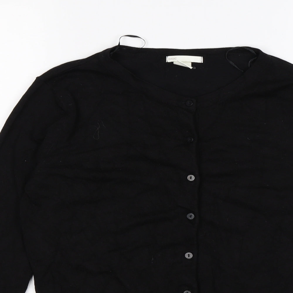 H&M Womens Black  Knit Cardigan Jumper Size S