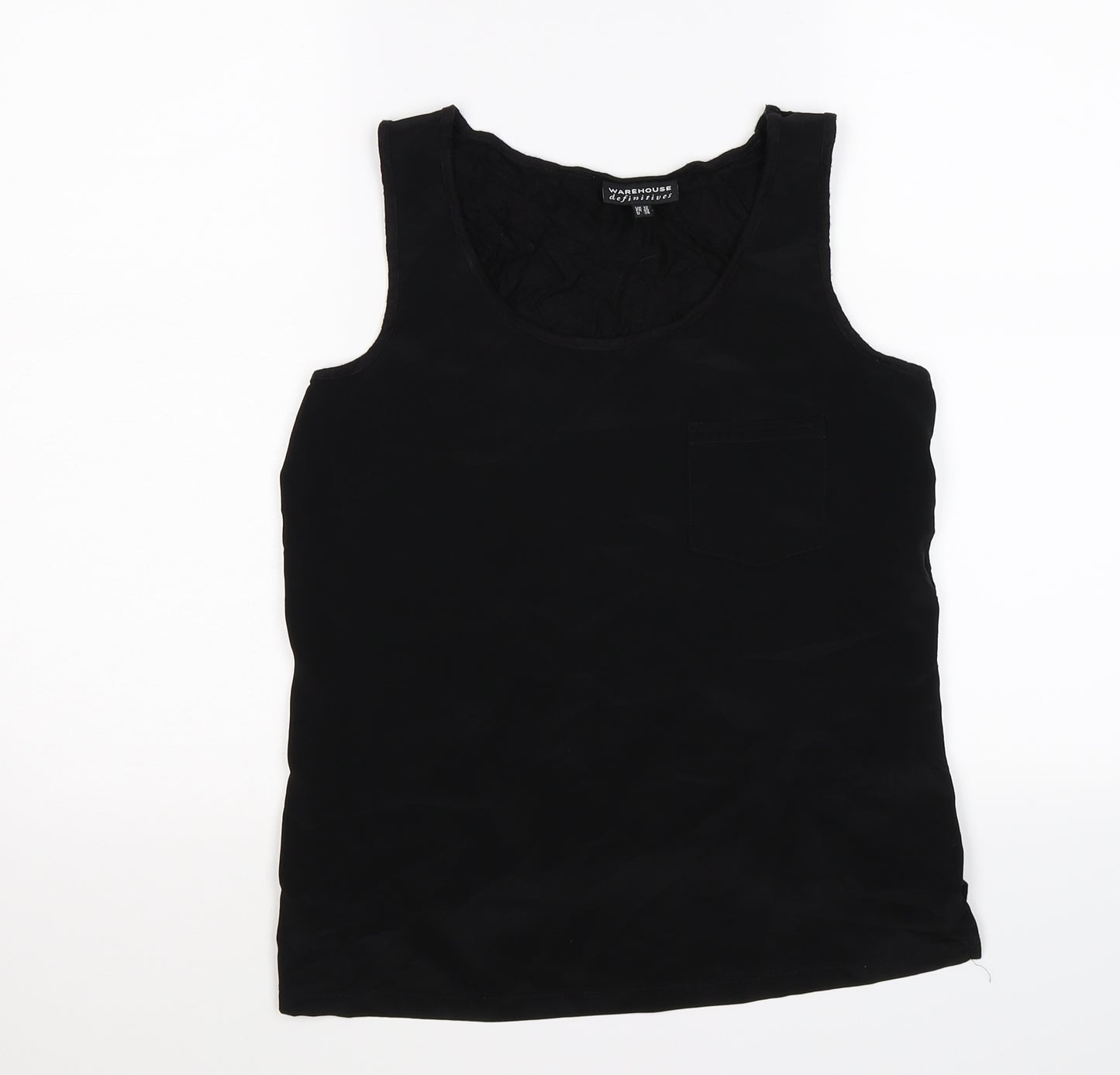 warehosue Womens Black  Satin Basic Tank Size 12