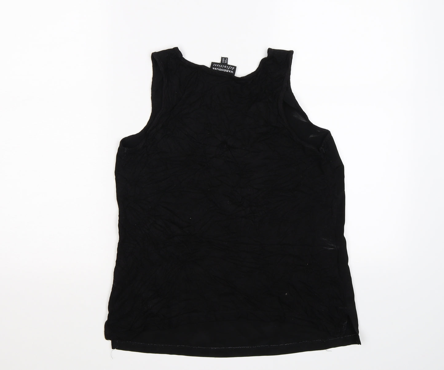 warehosue Womens Black  Satin Basic Tank Size 12