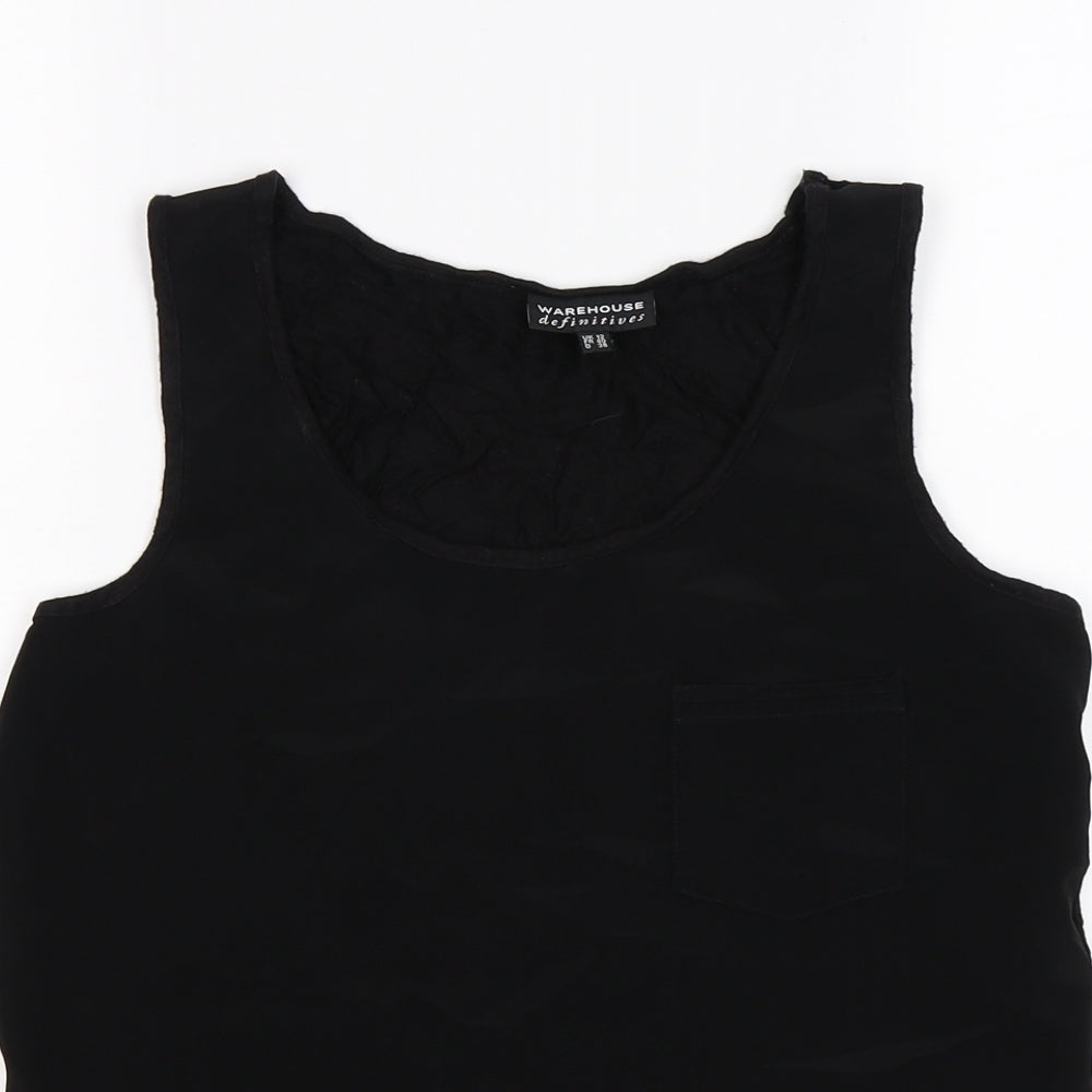warehosue Womens Black  Satin Basic Tank Size 12