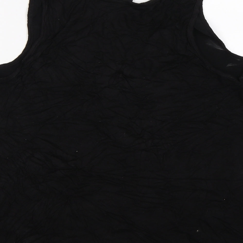 warehosue Womens Black  Satin Basic Tank Size 12