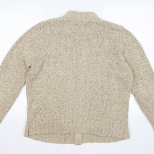 Bonmarché Womens Beige  Knit Full Zip Jumper Size M