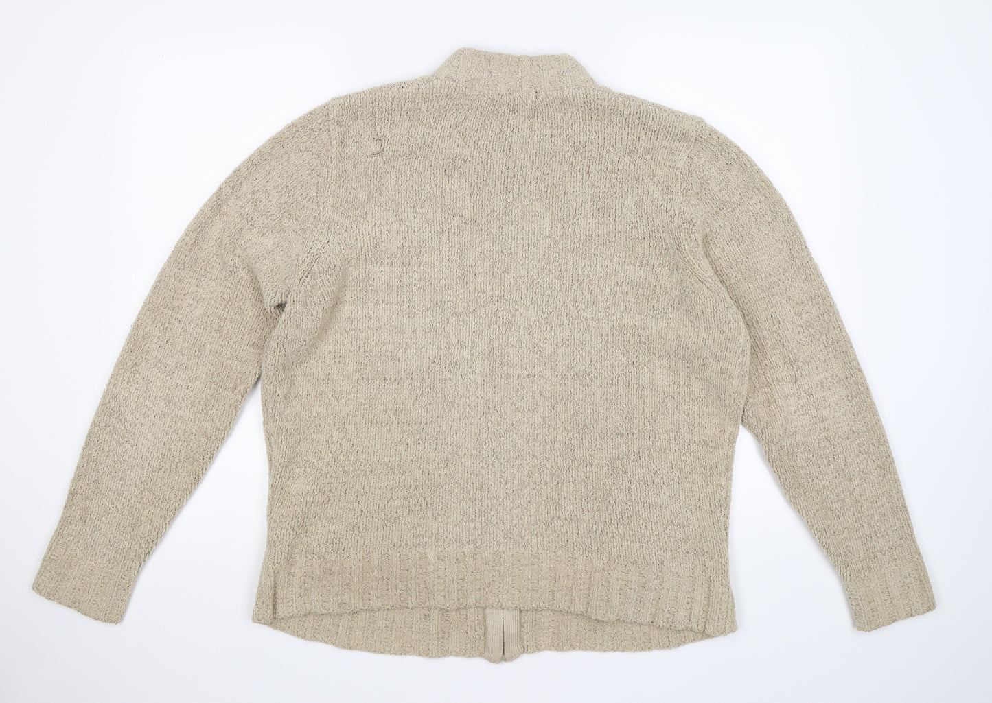 Bonmarché Womens Beige  Knit Full Zip Jumper Size M