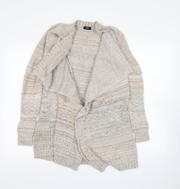 F&F Womens Beige Cardigan Jumper Size 8