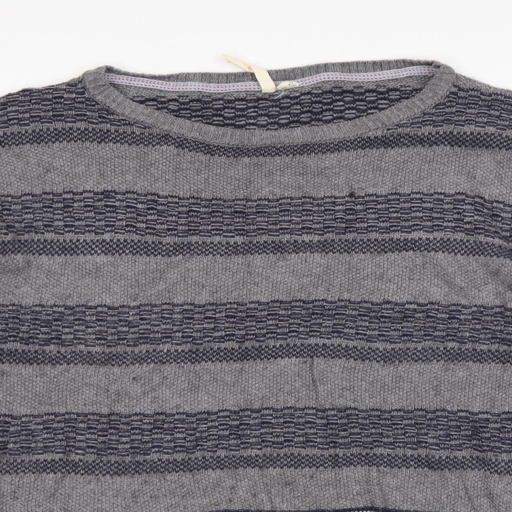 White Stuff Womens Grey Striped  Pullover Jumper Size 18