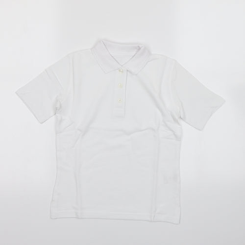 Lily & Dan Girls White   Basic Polo Size 6-7 Years