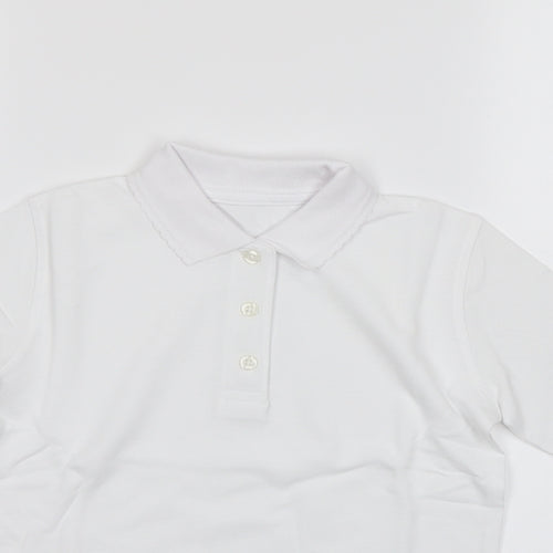 Lily & Dan Girls White   Basic Polo Size 6-7 Years
