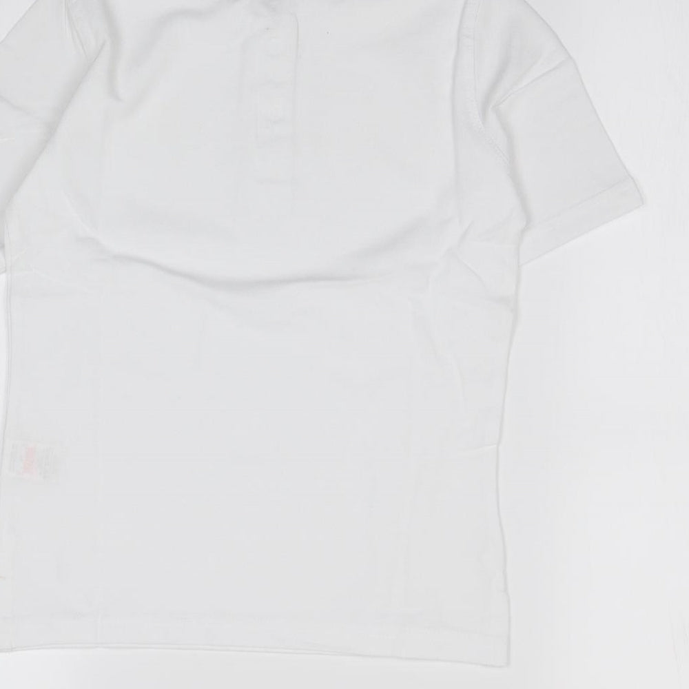 Lily & Dan Girls White   Basic Polo Size 6-7 Years