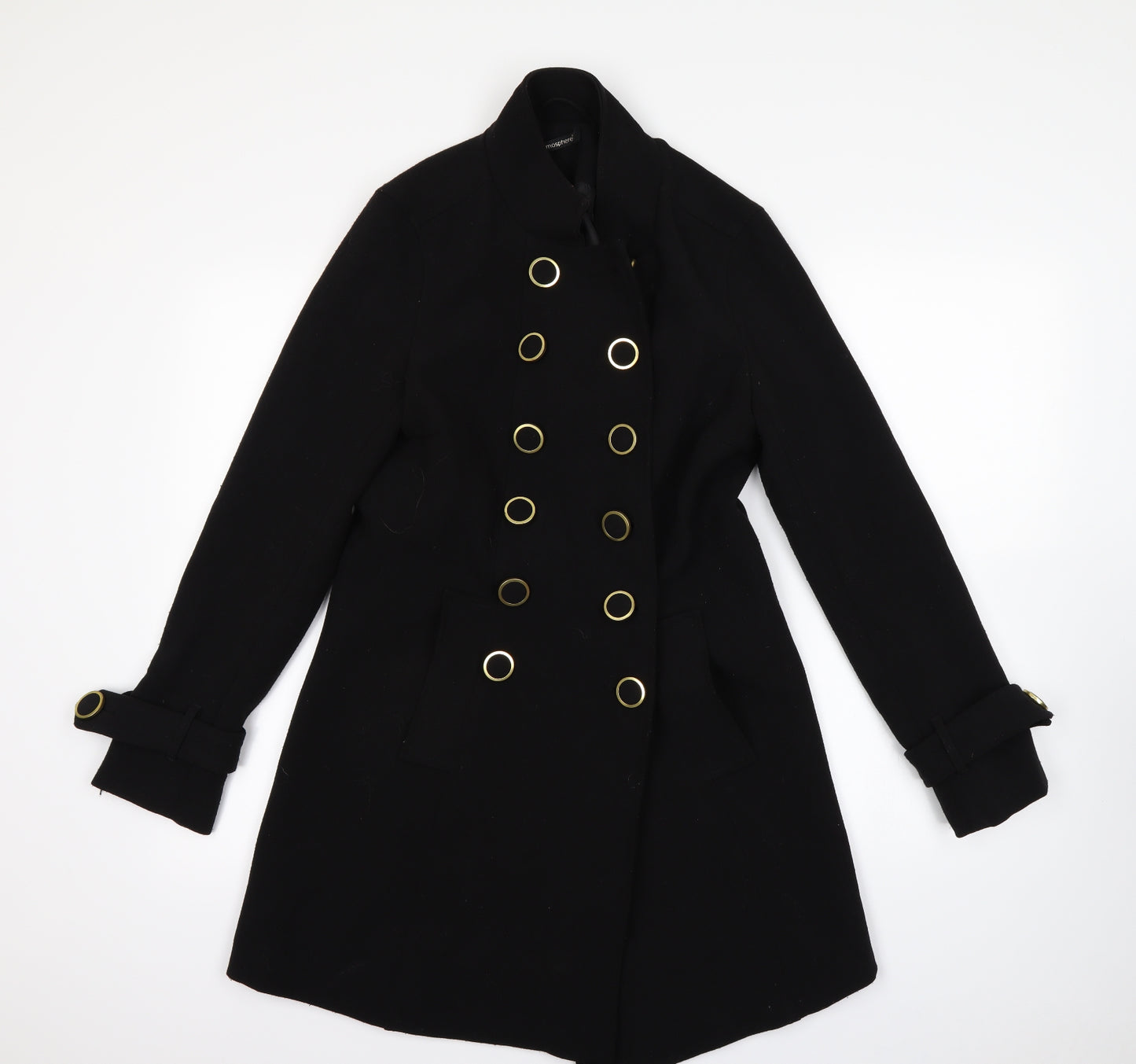 Atmosphere Womens Black   Overcoat Coat Size 8