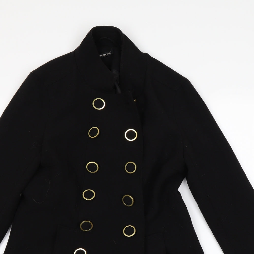 Atmosphere Womens Black   Overcoat Coat Size 8