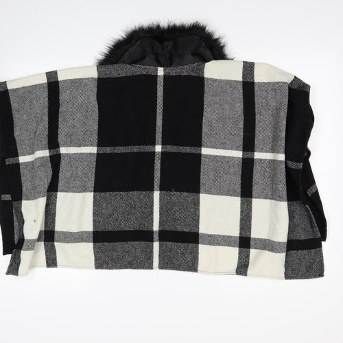 F&F Girls Black Check  Cardigan Jumper Size 7 Years