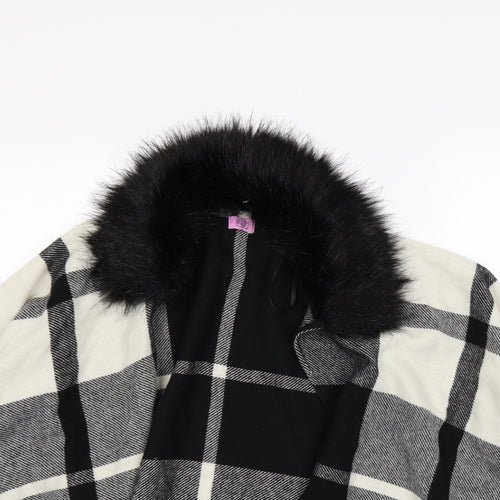 F&F Girls Black Check  Cardigan Jumper Size 7 Years