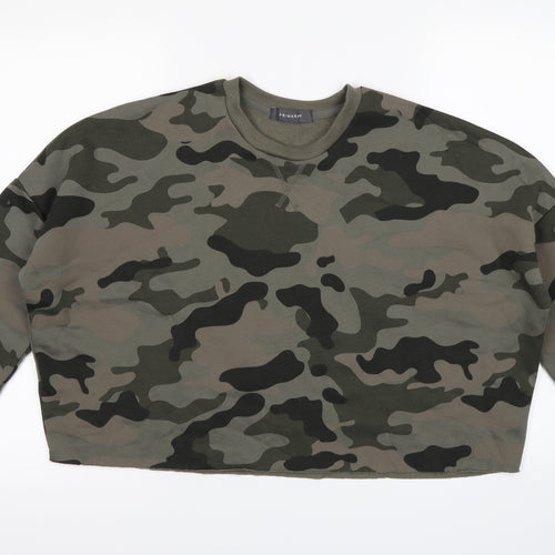 Primark Womens Green Camouflage  Pullover Jumper Size S