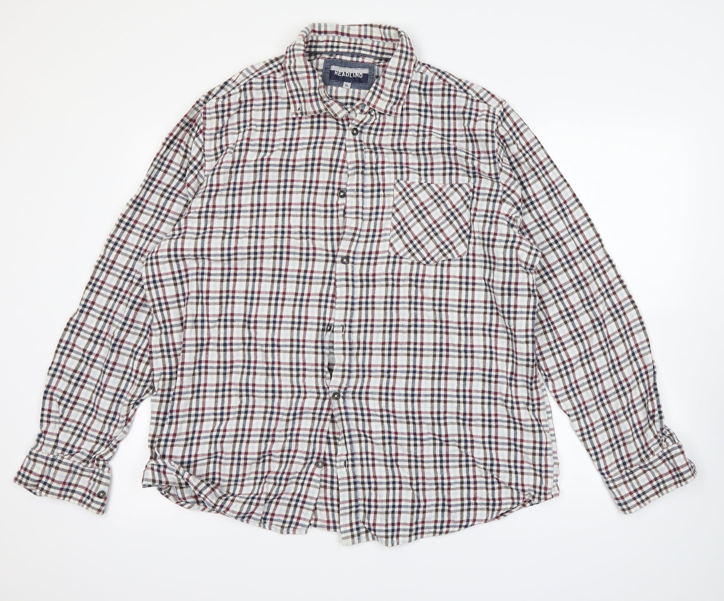Headland Mens Multicoloured Check   Dress Shirt Size XL