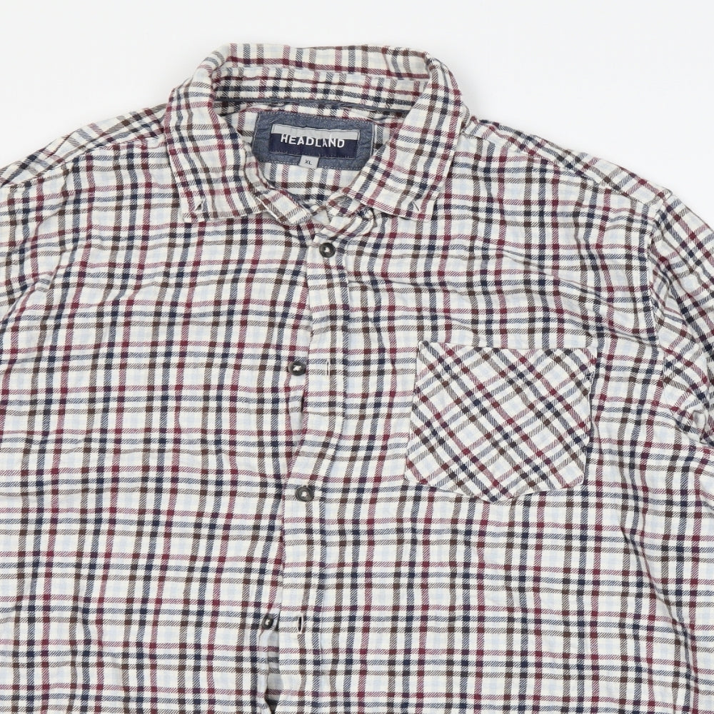 Headland Mens Multicoloured Check   Dress Shirt Size XL