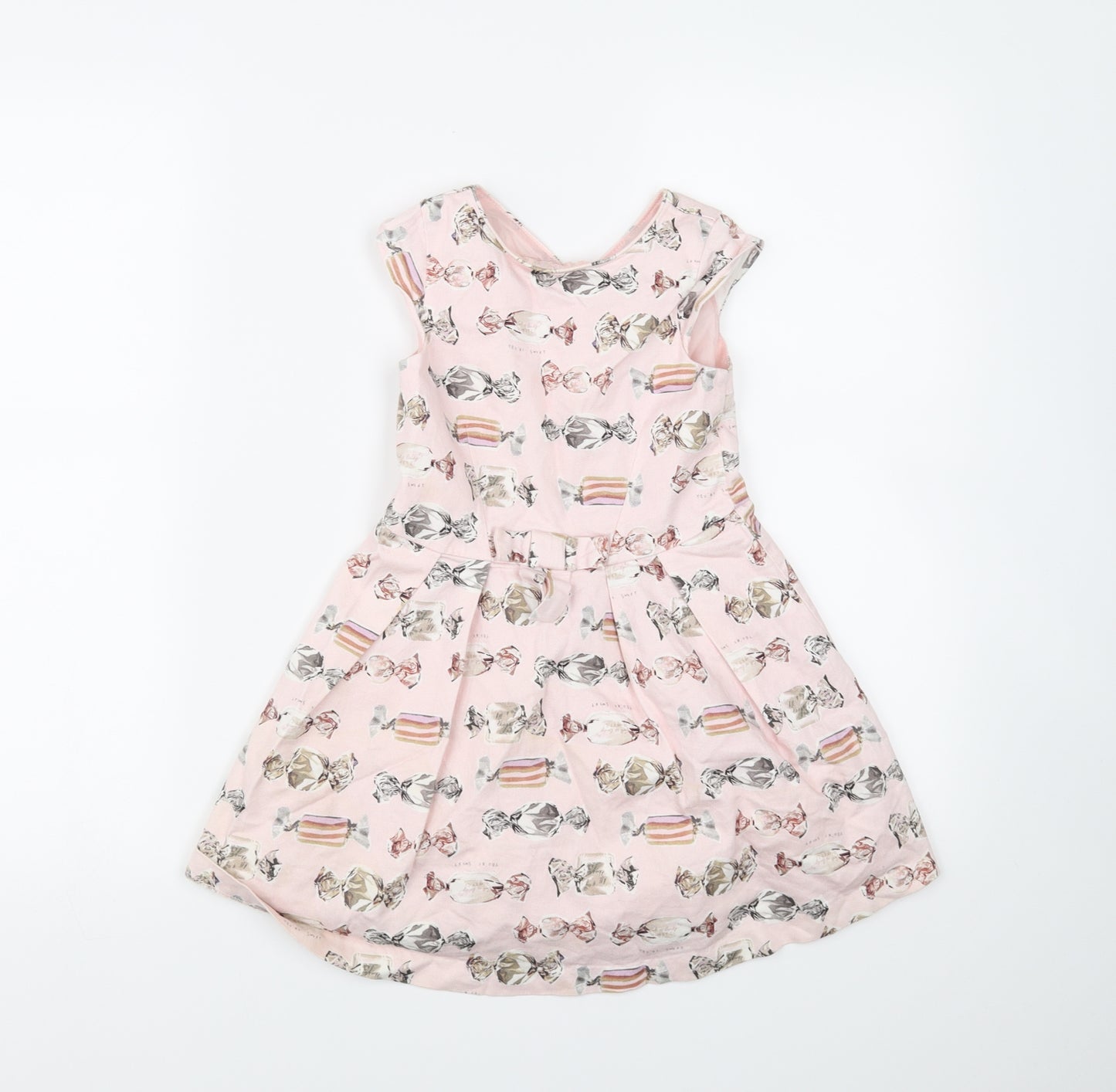 NEXT Girls Pink Spotted  Fit & Flare  Size 6 Years