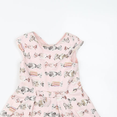 NEXT Girls Pink Spotted  Fit & Flare  Size 6 Years