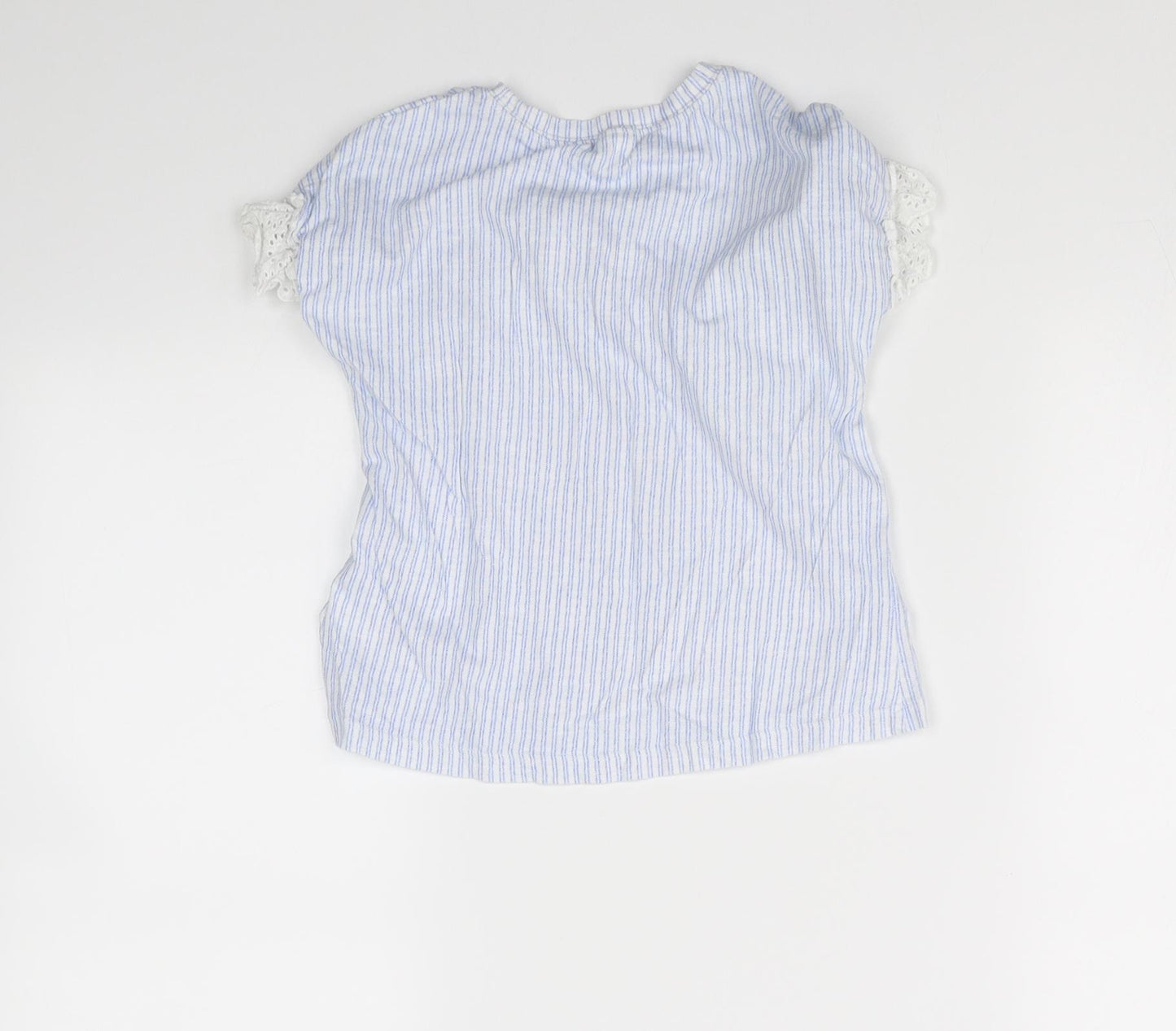 NEXT Girls Blue Striped  Basic T-Shirt Size 5 Years