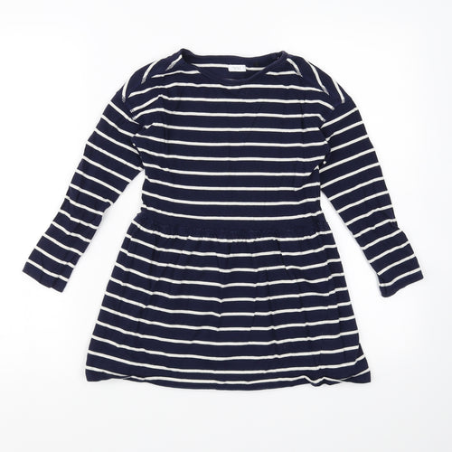 NEXT Girls Blue Striped  Fit & Flare  Size 7 Years