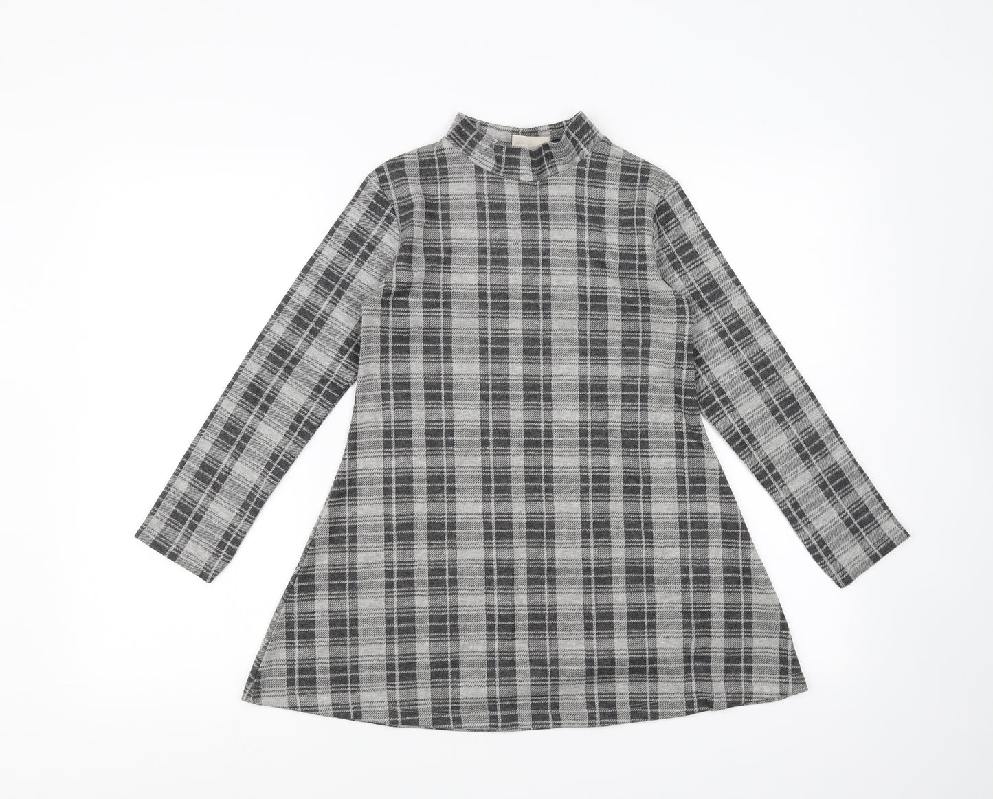 NEXT Girls Black Check  Jumper Dress  Size 8 Years