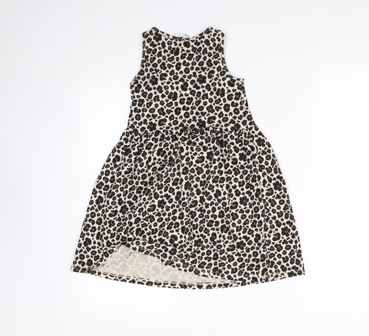 H&M Girls Beige Animal Print  Fit & Flare  Size 7 Years