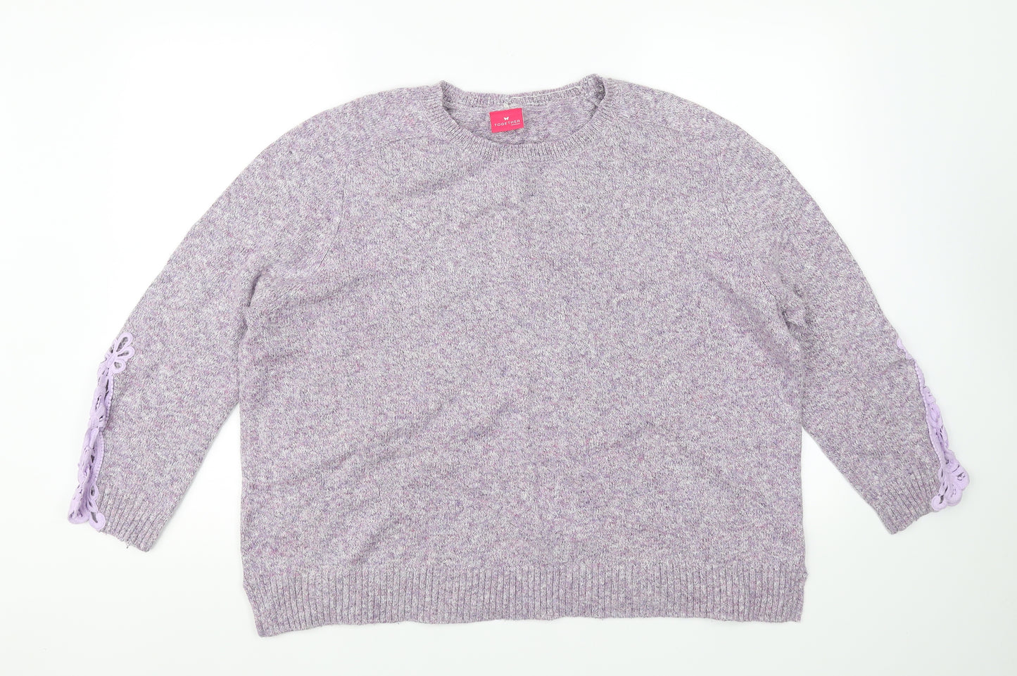 Together Womens Purple   Pullover Jumper Size XL