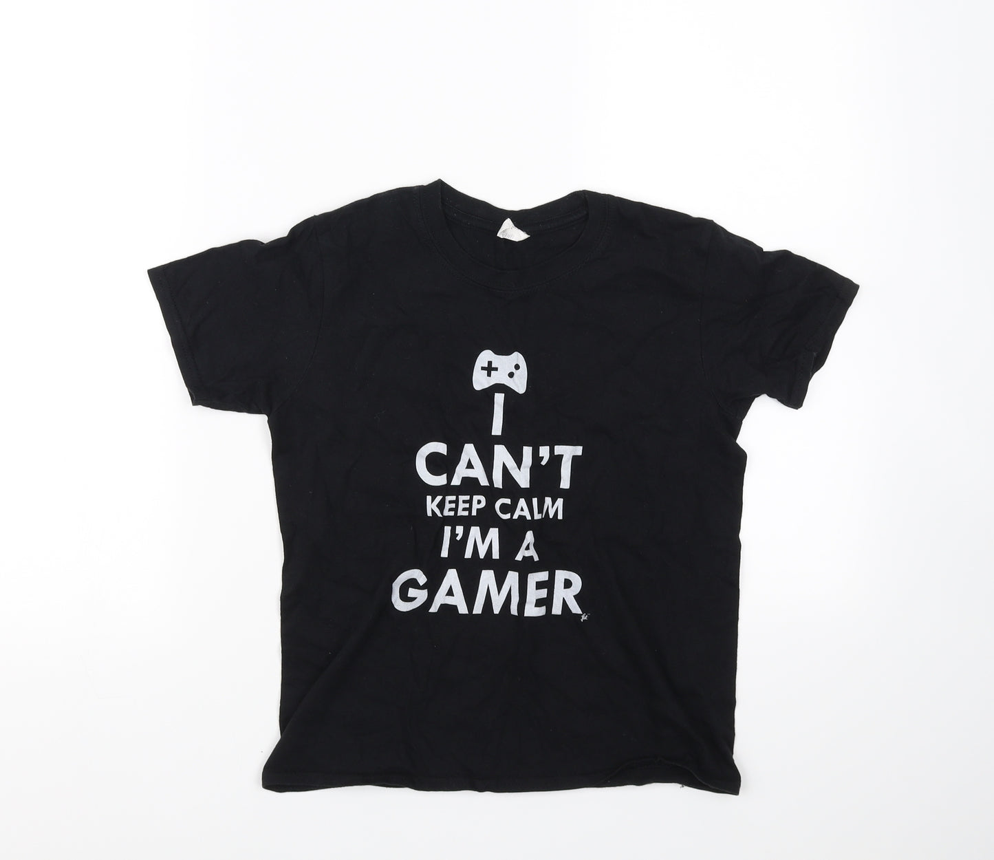Gildan Boys Black   Basic T-Shirt Size L