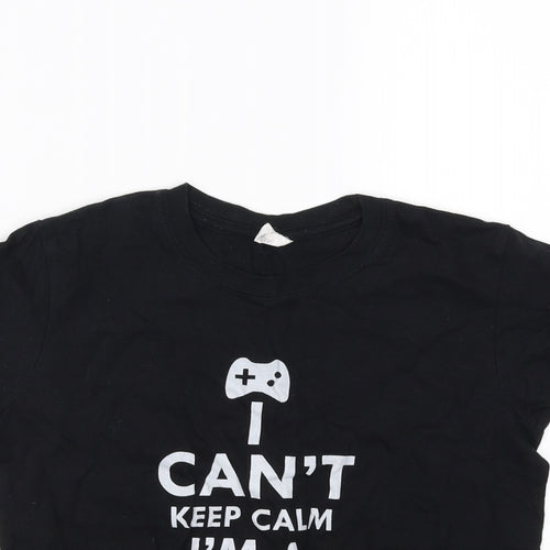 Gildan Boys Black   Basic T-Shirt Size L