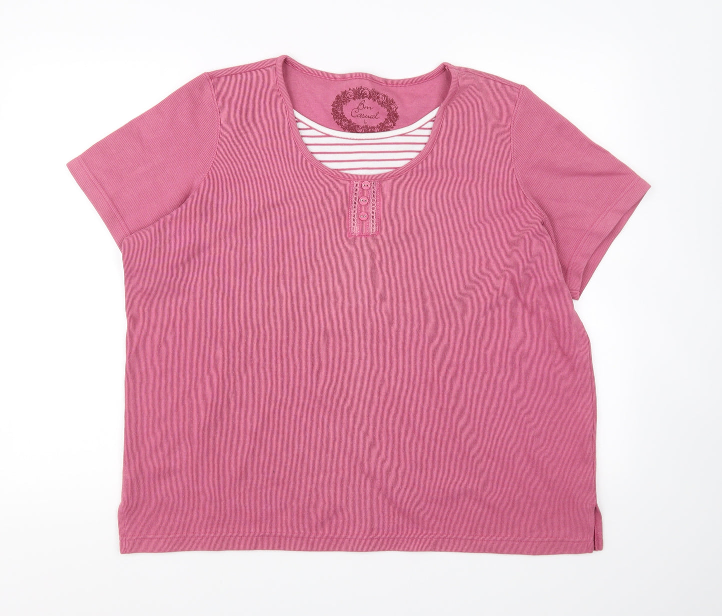 BM Womens Pink   Basic T-Shirt Size L