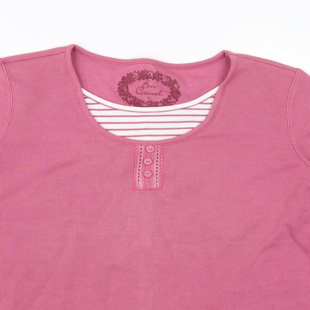 BM Womens Pink   Basic T-Shirt Size L