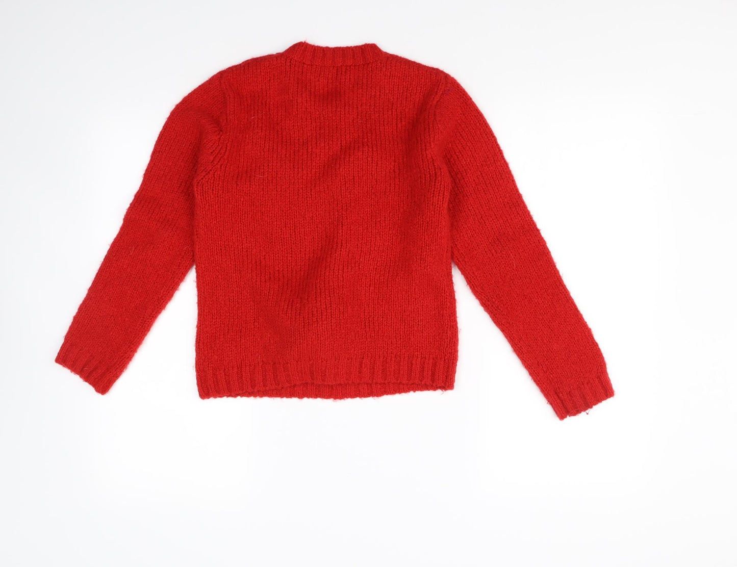NEXT Girls Red   Pullover Jumper Size 10 Years  - reindeer