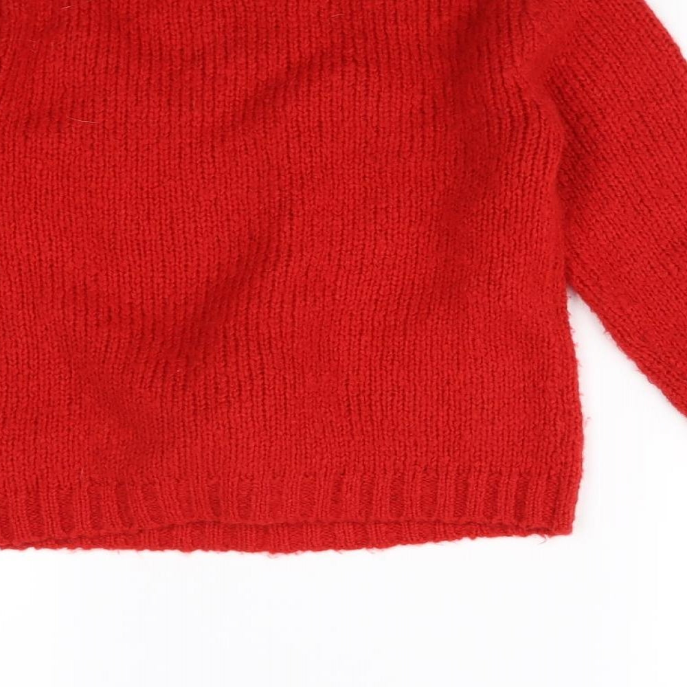 NEXT Girls Red   Pullover Jumper Size 10 Years  - reindeer