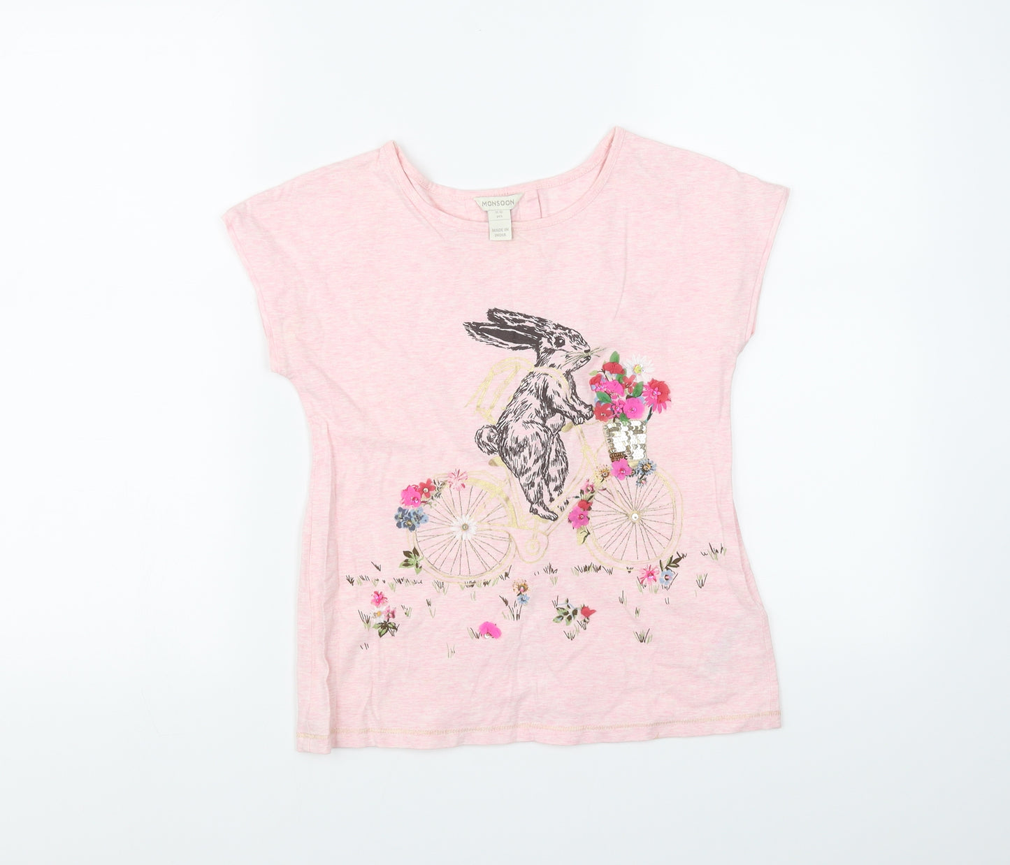 Monsoon Girls Pink   Basic T-Shirt Size 11 Years