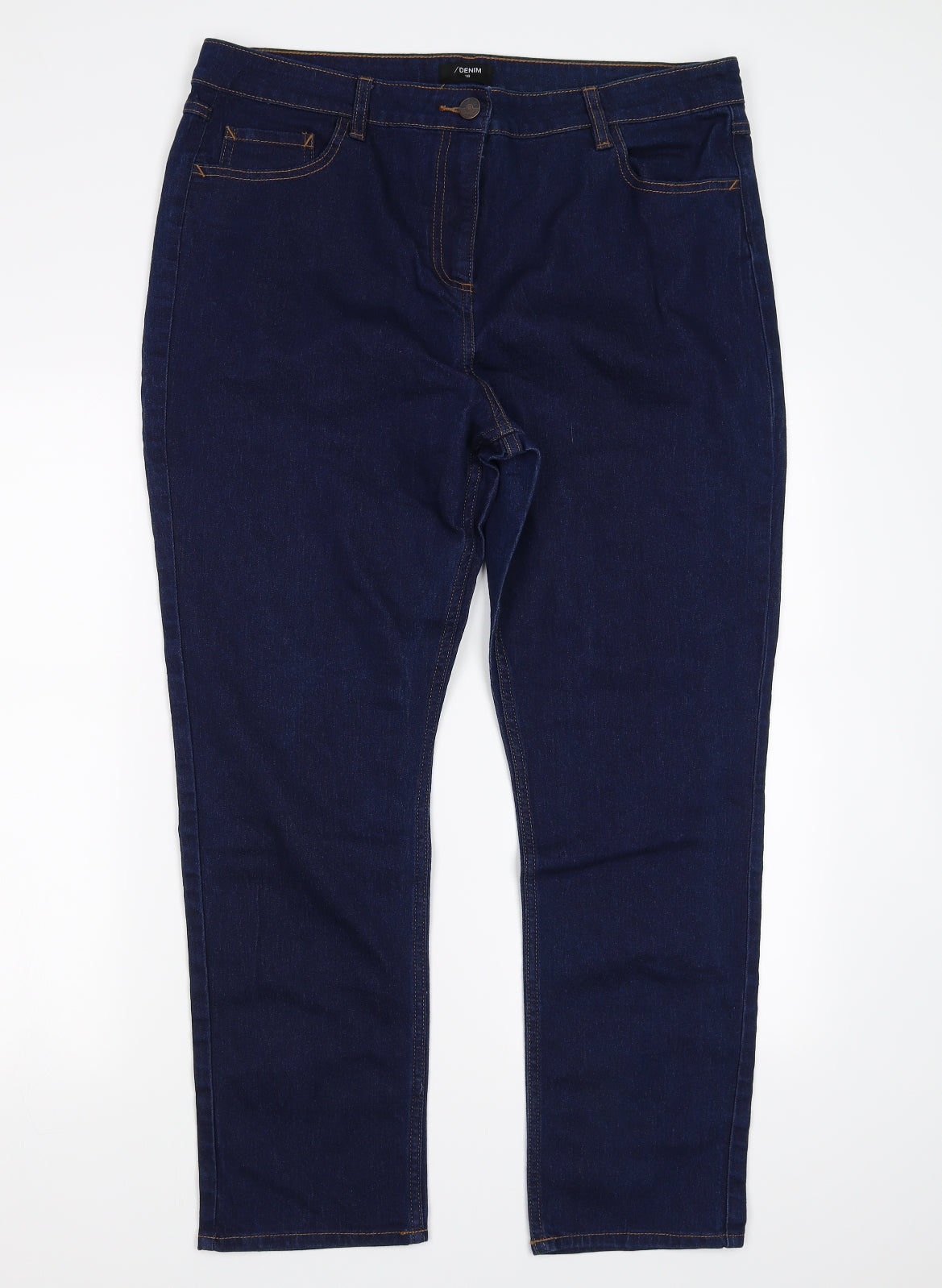 Preworn Womens Blue   Straight Jeans Size 18 L29 in