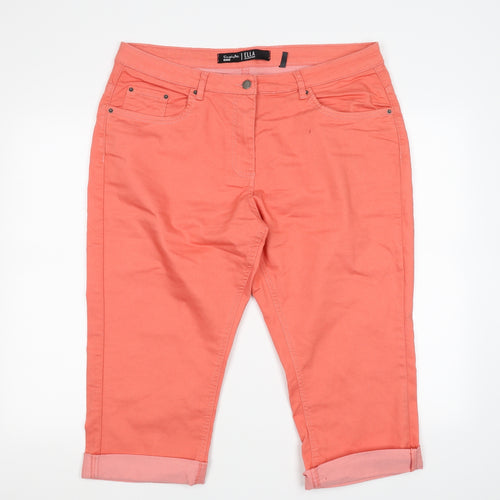 Simply Basic Womens Orange   Cargo Shorts Size 20