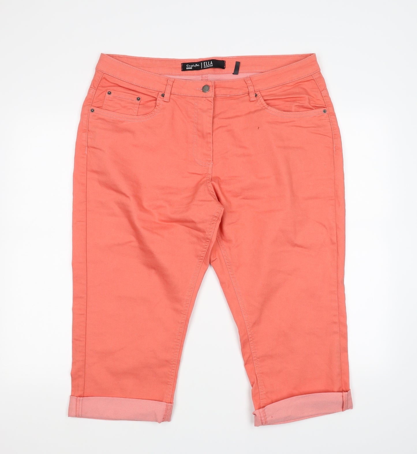 Simply Basic Womens Orange   Cargo Shorts Size 20