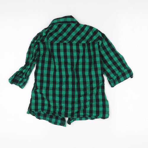 YD Girls Green Check  Basic Button-Up Size 12 Years